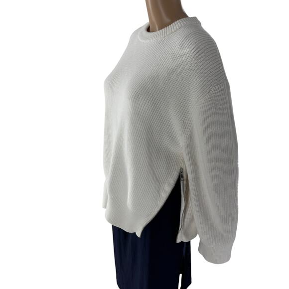 Modern Citizen White Tate Organic Cotton Side Zip Sweater - Picture 8 of 12